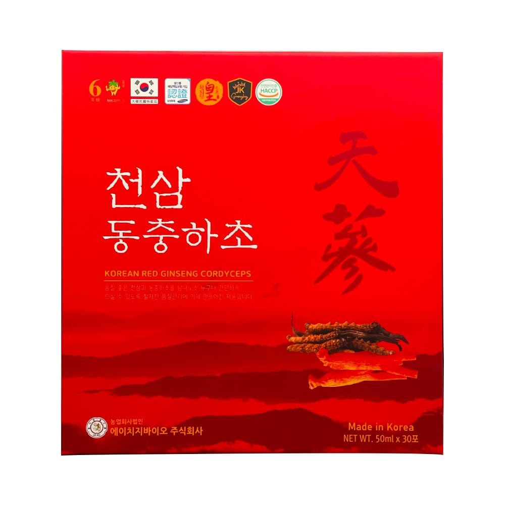 Nước Hồng Sâm Đông Trùng Hạ Thảo Ginseng King Korean Red Ginseng Cordyceps (50ml x 30 gói)