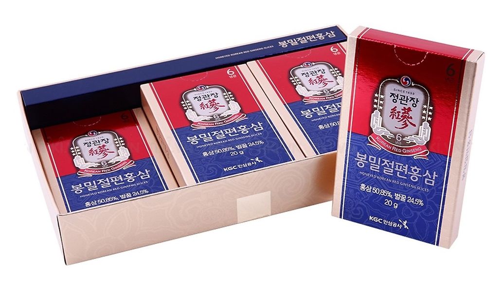 Hồng Sâm Thái Lát Tẩm Mật Ong KGC Honeyed Korean Red Ginseng Slice (6 gói x 20gr)