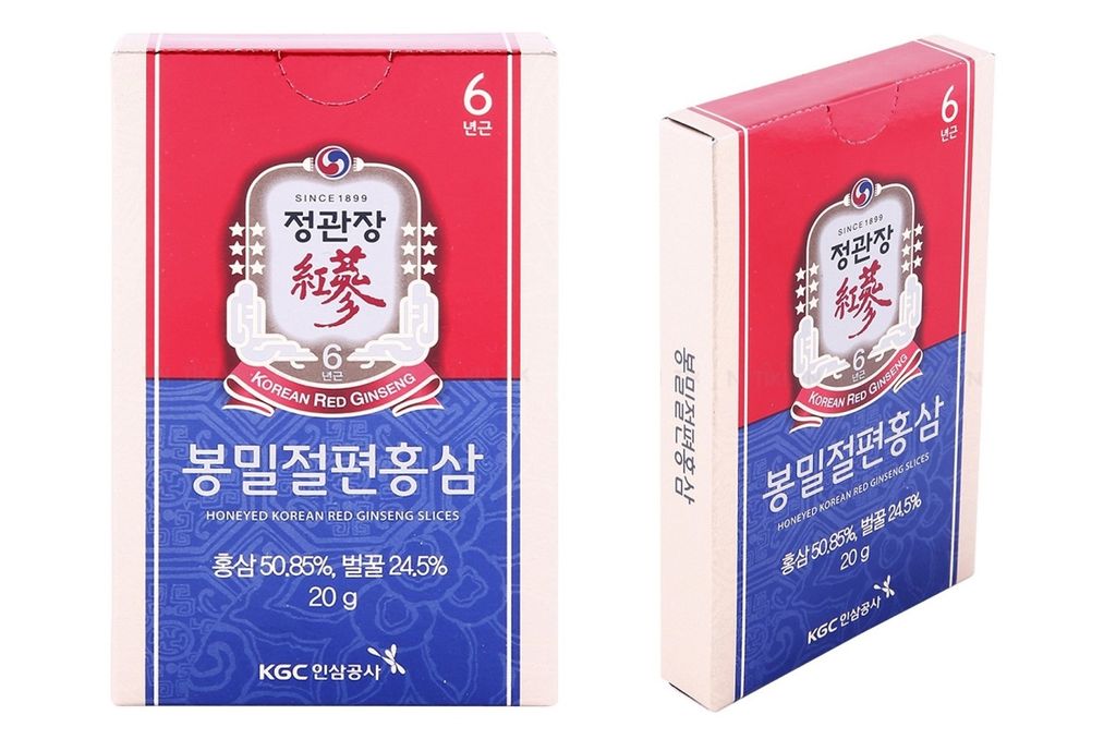 Hồng Sâm Thái Lát Tẩm Mật Ong KGC Honeyed Korean Red Ginseng Slice (6 gói x 20gr)