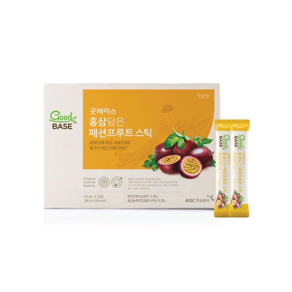 Nước Hồng Sâm Chanh Dây KGC Goodbase Korean Red Ginseng With Passion Fruit (10ml x 30 gói)
