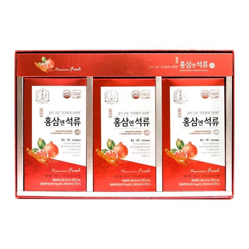 Nước Lựu Hồng Sâm Collagen Daedong Korean Red Ginseng Pomegranate Juice Stick