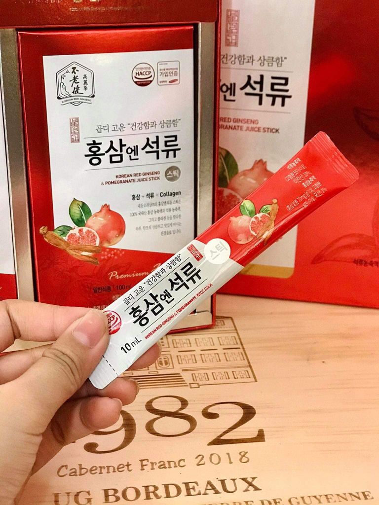 Nước Lựu Hồng Sâm Collagen Daedong Korean Red Ginseng Pomegranate Juice Stick