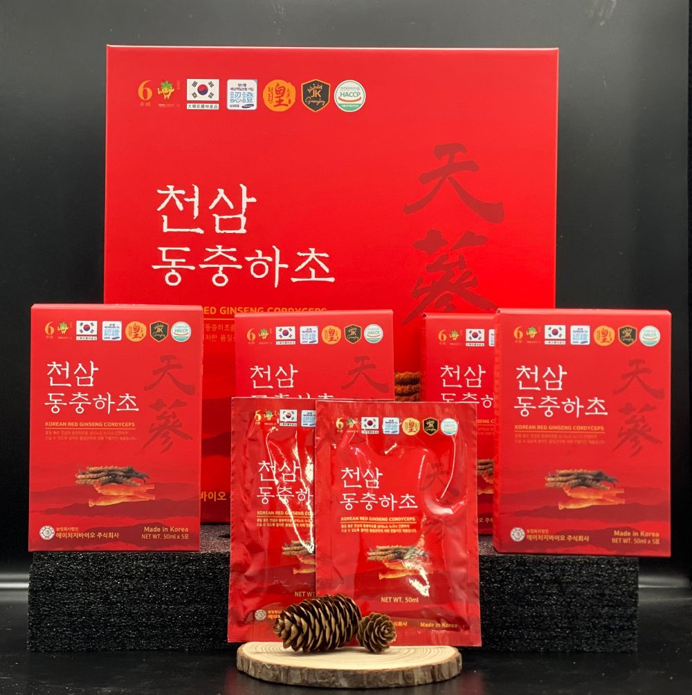 Nước Hồng Sâm Đông Trùng Hạ Thảo Ginseng King Korean Red Ginseng Cordyceps (50ml x 30 gói)