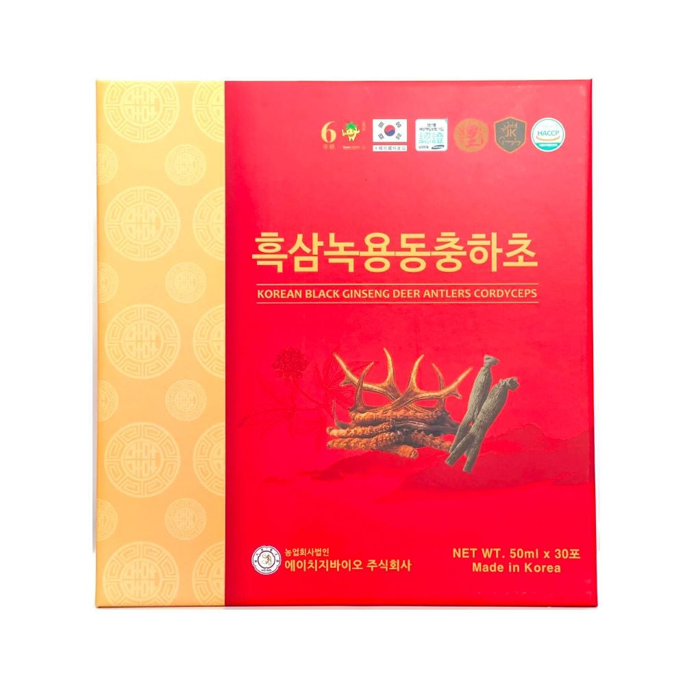 Nước Chiết Xuất Hắc Sâm Nhung Hươu Đông Trùng Hạ Thảo Ginseng King Korean Black Ginseng Deer Antlers Cordyceps