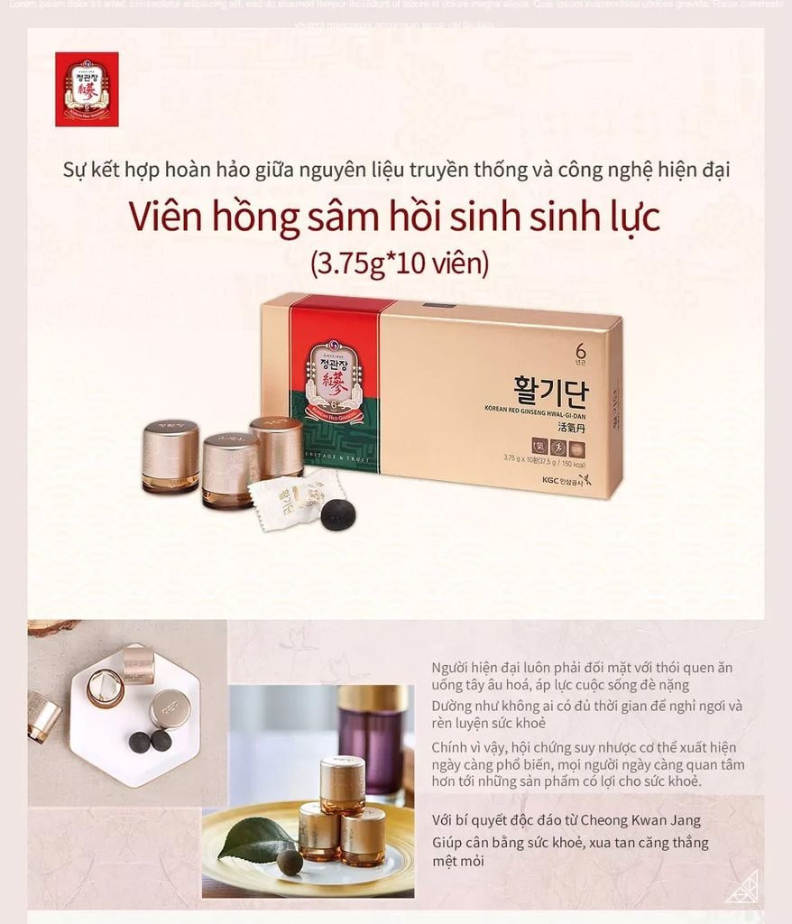Viên Hồng Sâm KGC Vital Pills Hwal Gi Dan Hàn Quốc (3.75gr x 10 viên)