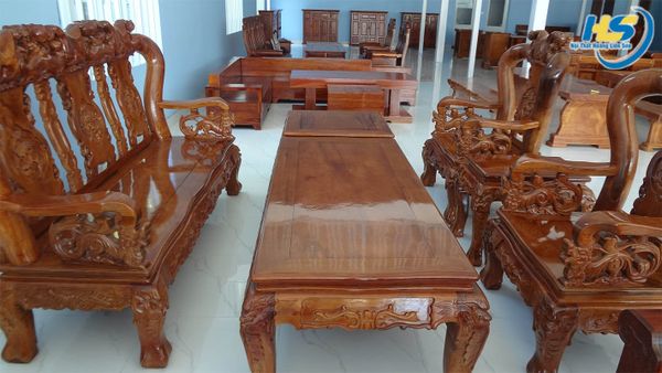 Bộ bàn ghế gỗ hình đào tay 12 - 6 món Nội thất gỗ cao cấp | Nội ...