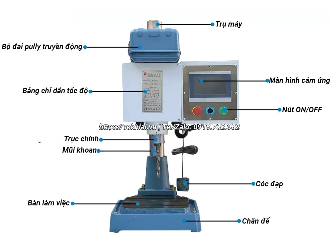 Cấu tạo Máy khoan taro tự động SDT-23