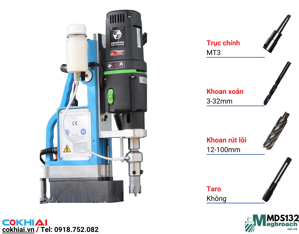 Công suất máy khoan từ Magbroach MDS132