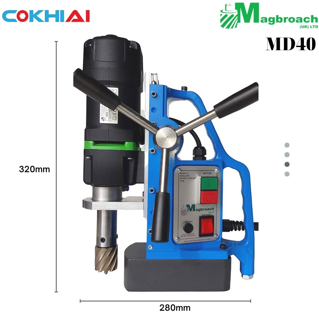 Kích thước máy khoan tù Magbroach MD40