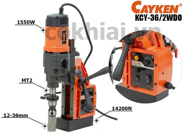 Máy khoan từ có ta rô hiệu Cayken model KCY-36/2WDO