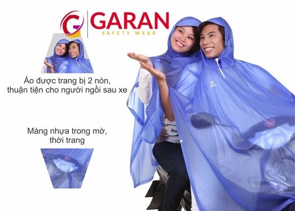 Áo mưa cánh dơi trong suốt 2 đầu