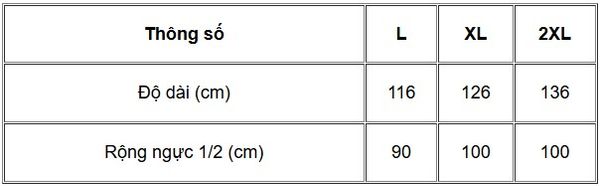 Áo mưa Bisur che phủ toàn thân