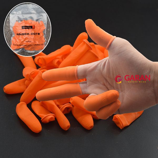 Bao Ngón Tay Cao Su Cam Sần Có Gai Có Đai Chống Tĩnh Điện Chống Trượt Finger Cots 300gr/Túi - Loại Dùng Một Lần