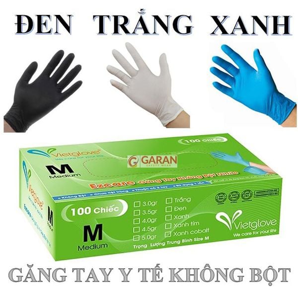 Găng tay y tế màu xanh không bột nitrile 23cm