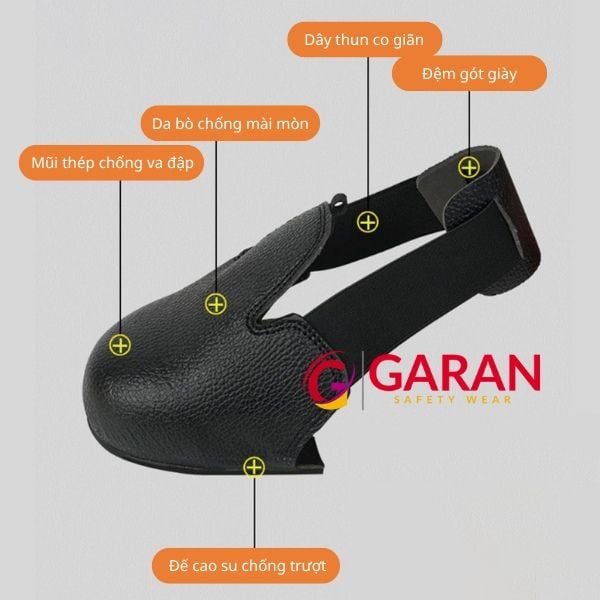 Bọc giày da bò mũi thép chống va đập