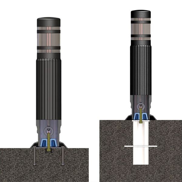 Cọc Tiêu Phản Quang Hình Trụ Bollard - Lõi thép không gỉ GARAN.VN