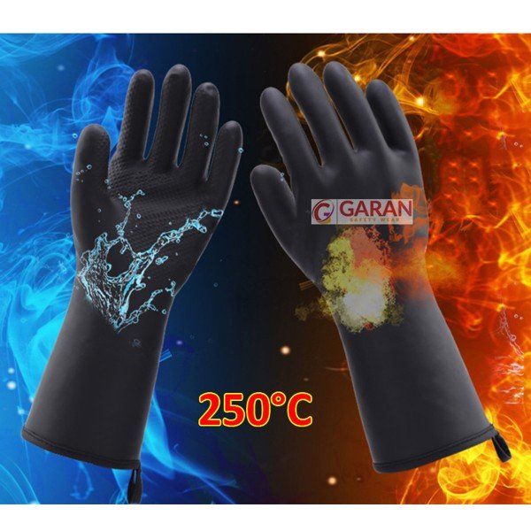 găng tay bảo hộ cách nhiệt cao su chịu nhiệt 250 độ C