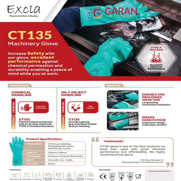 Găng tay cao su chống hóa chất Excia CT135