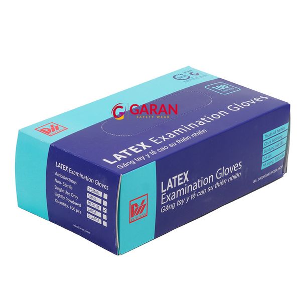 Găng Tay Latex Examination Gloves Có Bột Làm Từ Cao Su Thiên Nhiên - Loại Sử Dụng 1 Lần