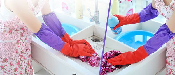 Găng tay cao su lót nỉ