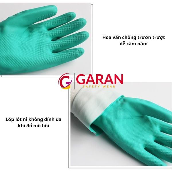 Găng tay cao su nitrile GNF-1513 chống hóa chất
