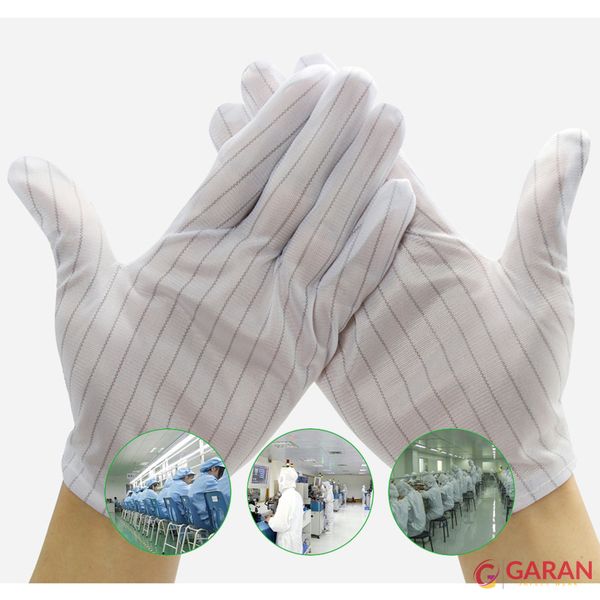 Găng tay chống tĩnh điện làm từ chất liệu vải không dệt kết hợp sợi carbon