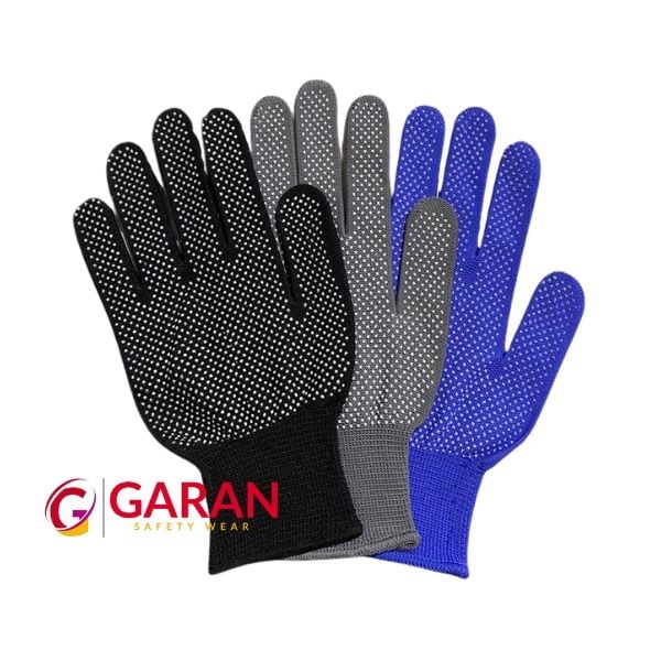 Găng tay chống trượt dệt kim 13 phủ hạt nhựa Nylon
