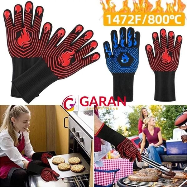 Găng tay lò nướng BBQ phủ Silicone chịu nhiệt độ cao