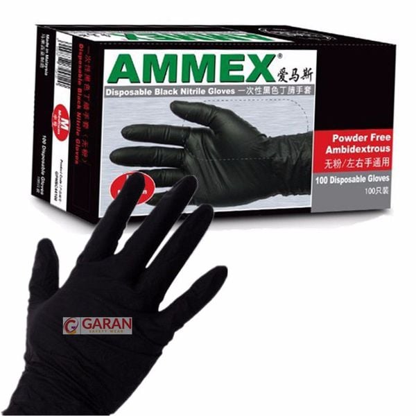 Găng tay y tế màu đen Ammex