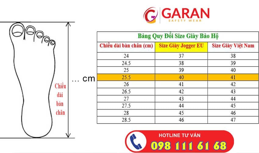 Cách Chọn Size Giày Bảo Hộ King Power Phù Hợp