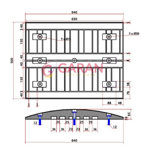 bản vẽ thiết kế chi tiết gờ giảm tốc giao thông bằng cao su