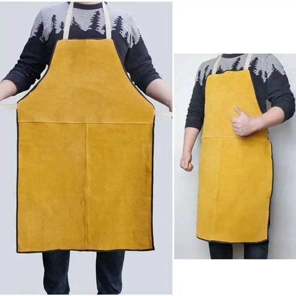 Tạp dề da hàn chịu nhiệt cần tránh dùng máy