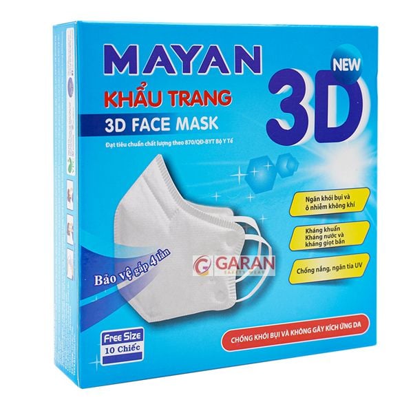 Khẩu Trang Mayan 3D Mask PM2.5 Hộp 10 Cái
