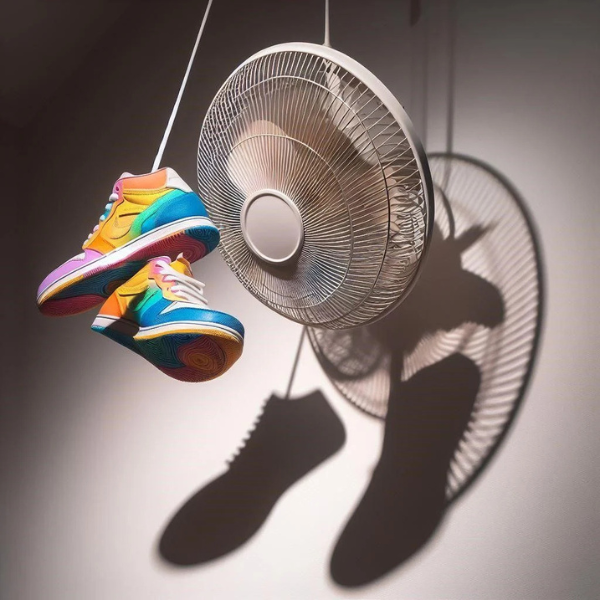 Làm khô giày bằng quạt