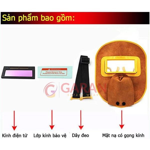 Mặt nạ hàn điện tử da bò