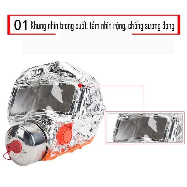 Mặt Nạ Phòng Độc TZL30A Trùm Đầu Chống Khói Thoát Hiểm Khi Có Đám Cháy Giúp Duy Trì Tỉnh Táo Trong 30 Phút