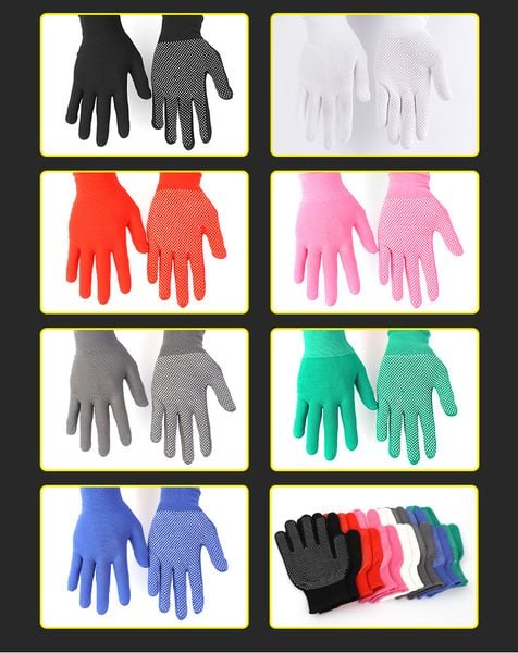 Găng tay chống trượt dệt kim 13 phủ hạt nhựa Nylon