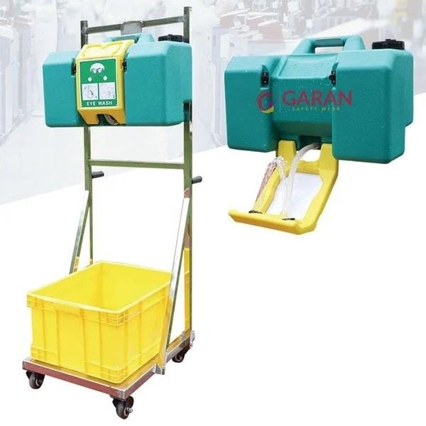 Bồn rửa mắt tích hợp vòi xịt và xe đẩy