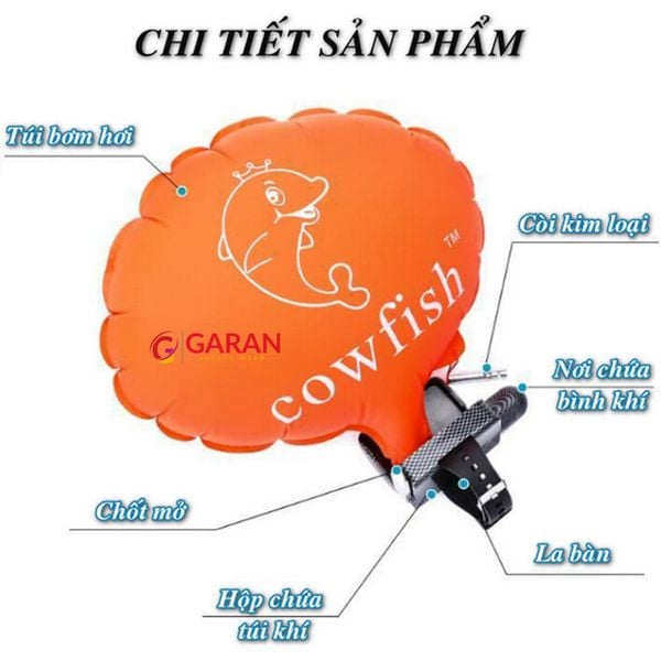 Phao cứu sinh khẩn cấp đeo tay Cowfish giúp người bơi