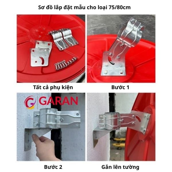 Sơ đồ lắp đặt gương cầu lồi