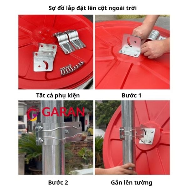 Sơ đồ lắp đặt gương cầu lồi