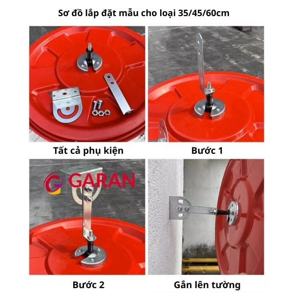 Sơ đồ lắp đặt gương cầu lồi