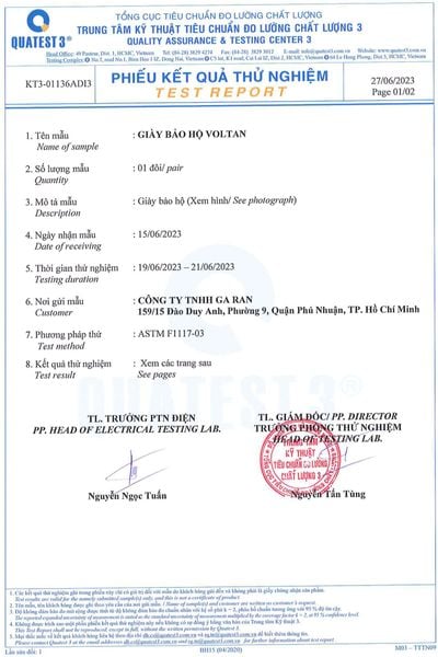 Chứng nhận Test cách điện 6kV