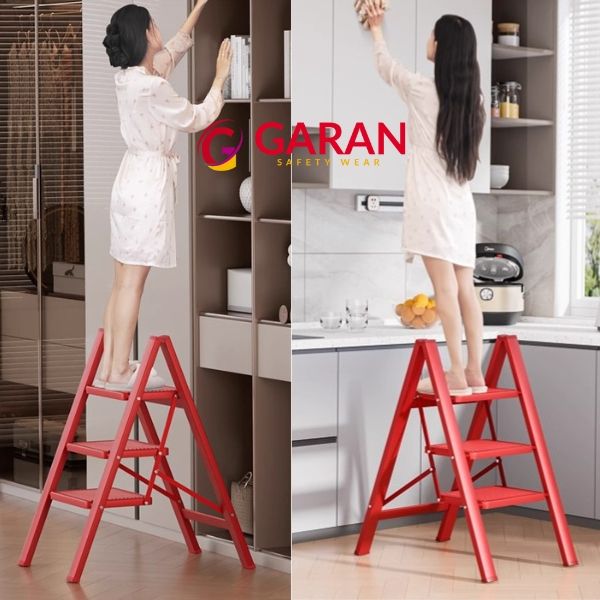 Kích thước thang ghế gấp gọn bằng thép carbon