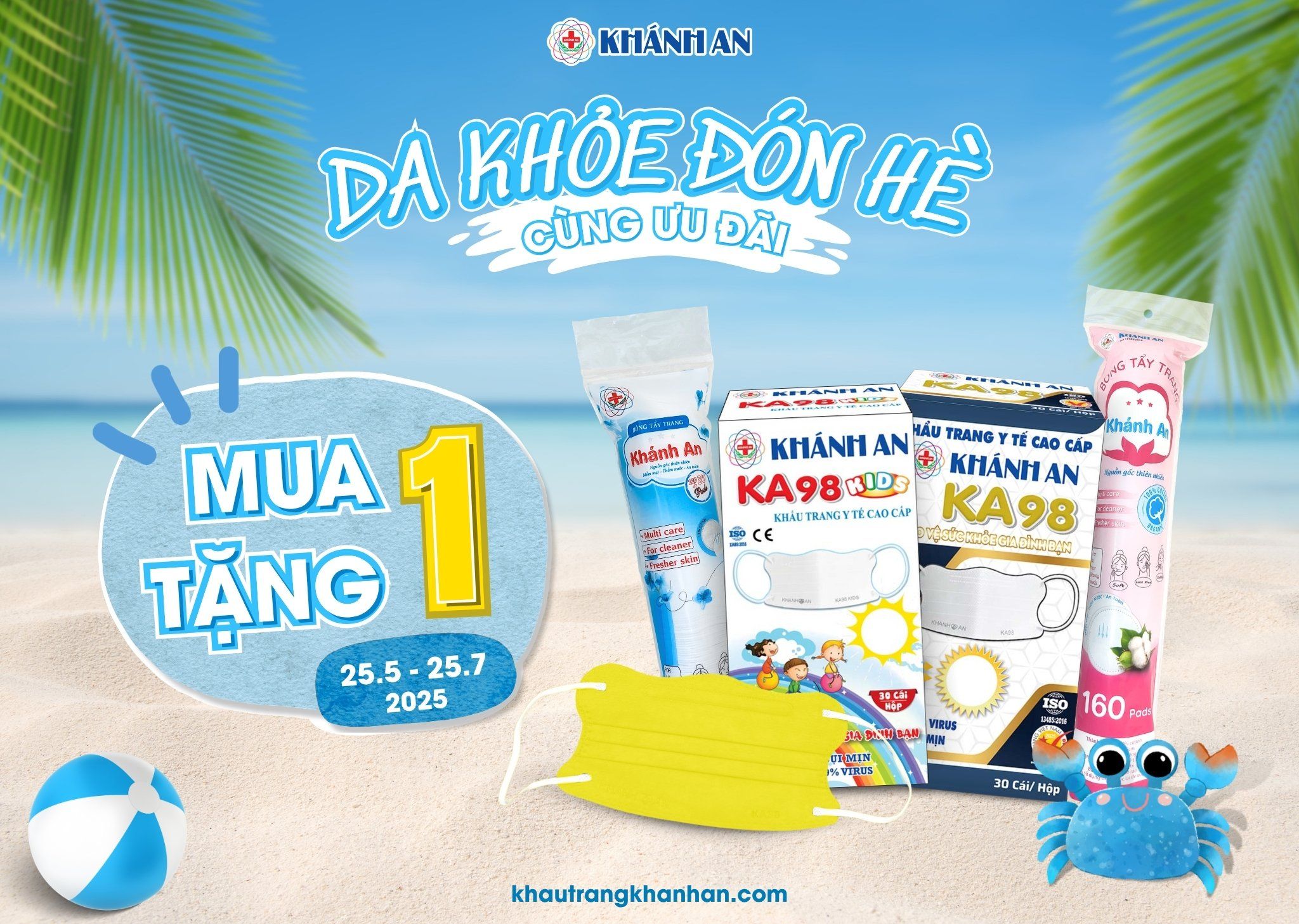 Khẩu trang Khánh AN chương trinh ưu đãi khẩu trang ka98 chương trình khuyến mại mua 1 tặng 1