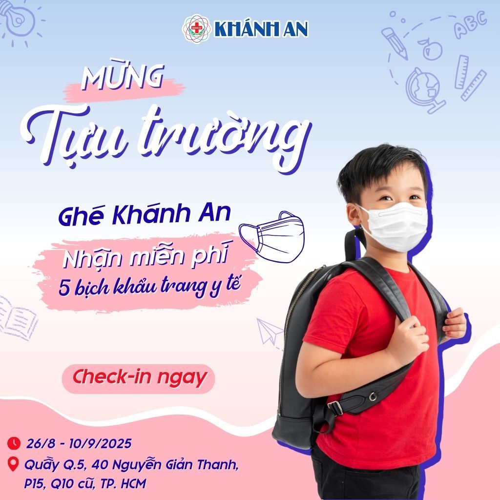 Khẩu trang Khánh An tặng quà miễn phí đón năm học mới 2025