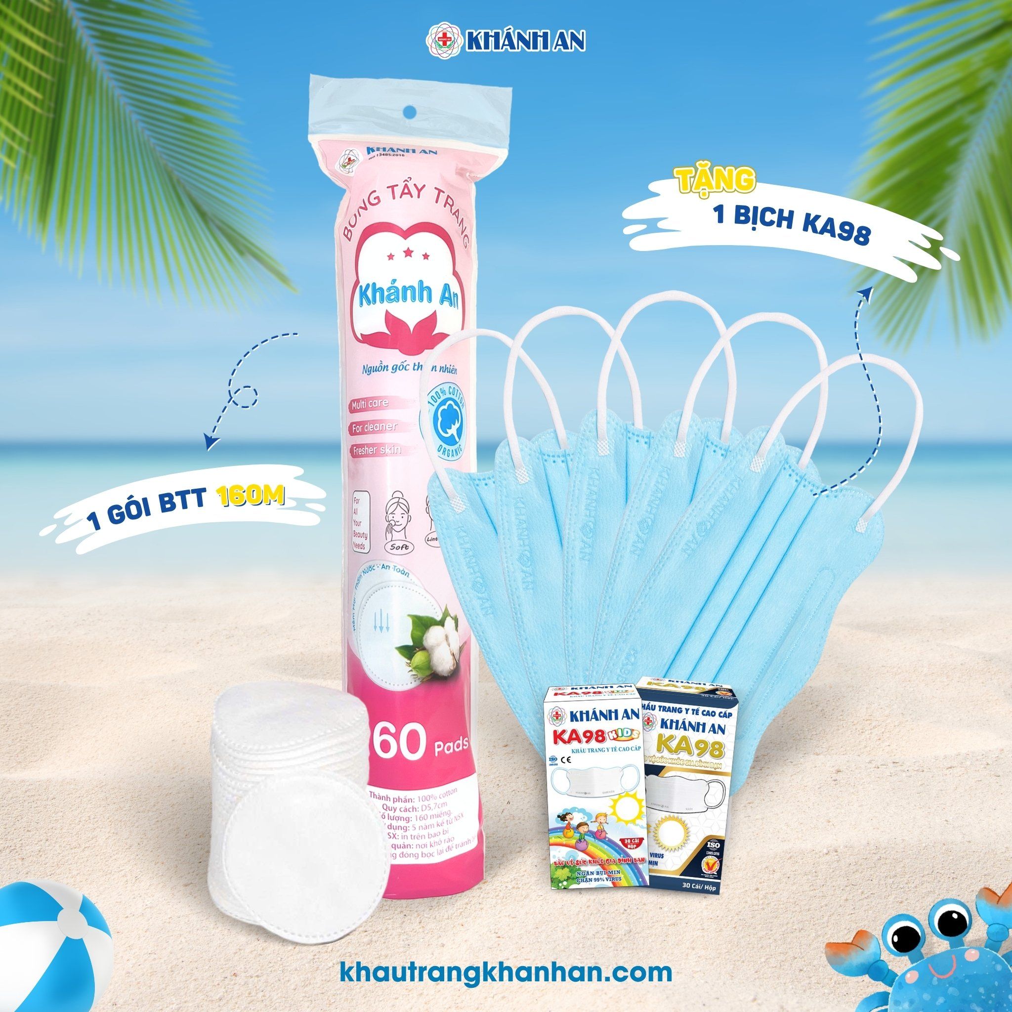 Khẩu trang Khánh AN chương trinh ưu đãi khẩu trang ka98 chương trình khuyến mại mua 1 tặng 1