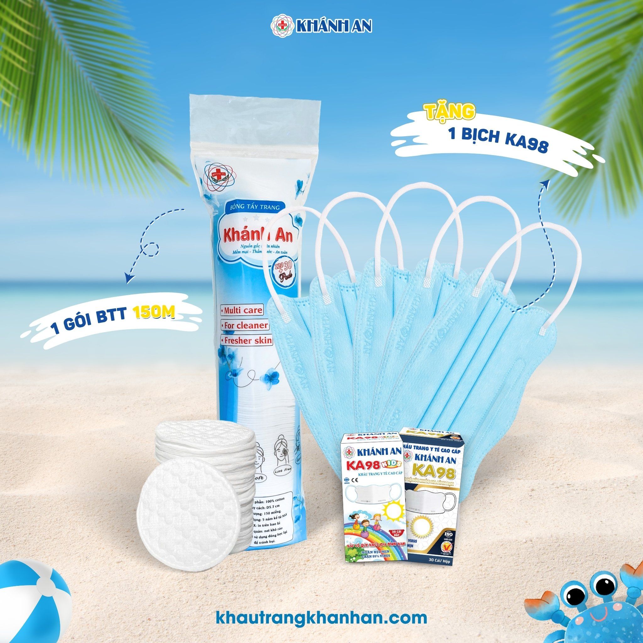 Khẩu trang Khánh AN chương trinh ưu đãi khẩu trang ka98 chương trình khuyến mại mua 1 tặng 1