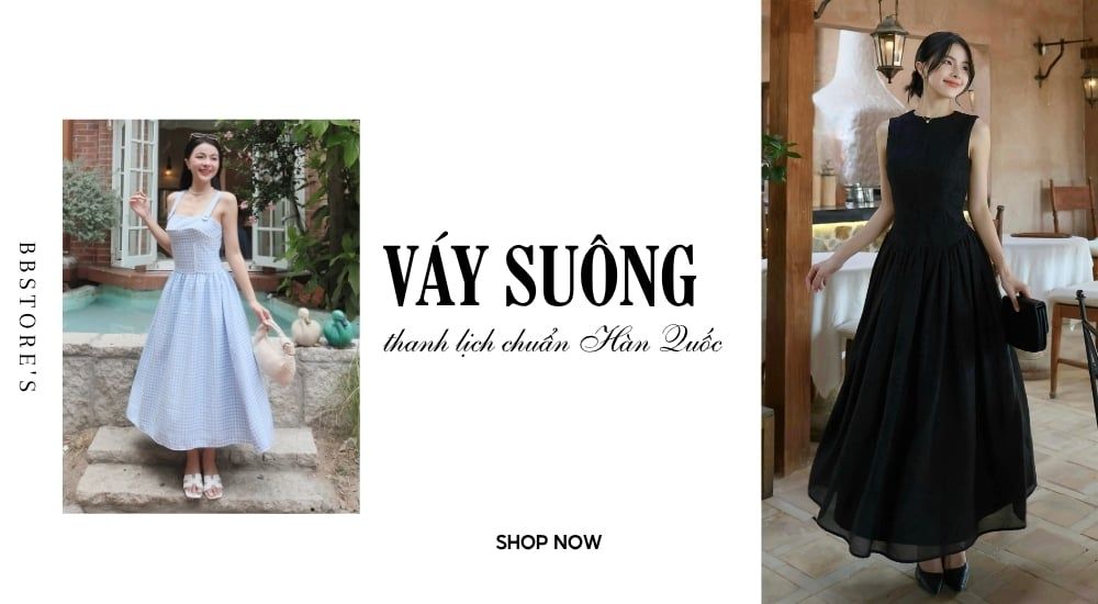 Váy suông thanh lịch chuẩn Hàn Quốc