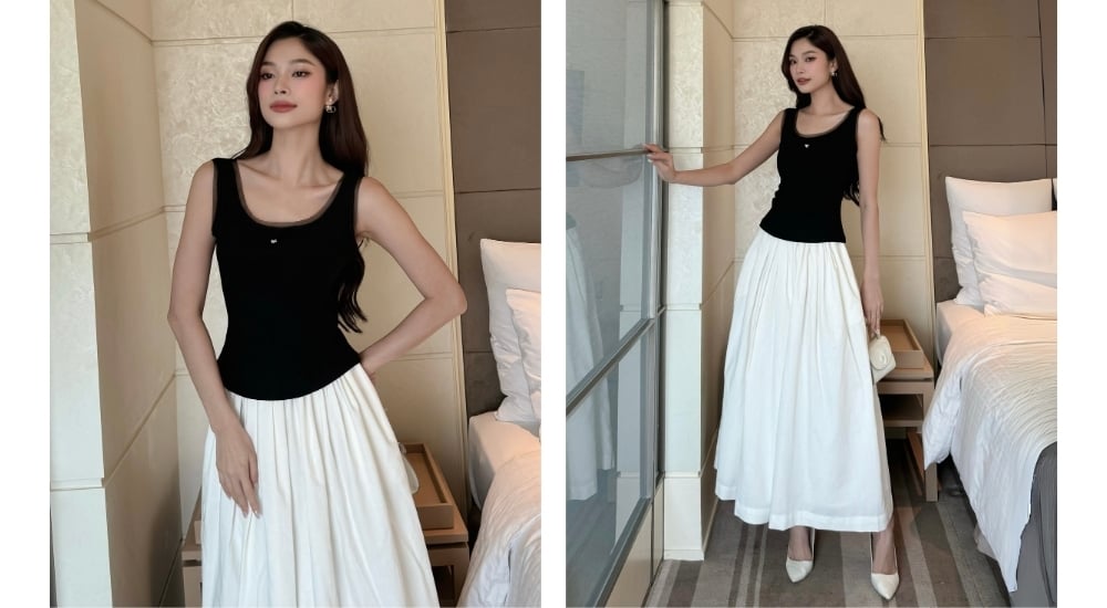 Áo thun tay dài khoét vai A2267